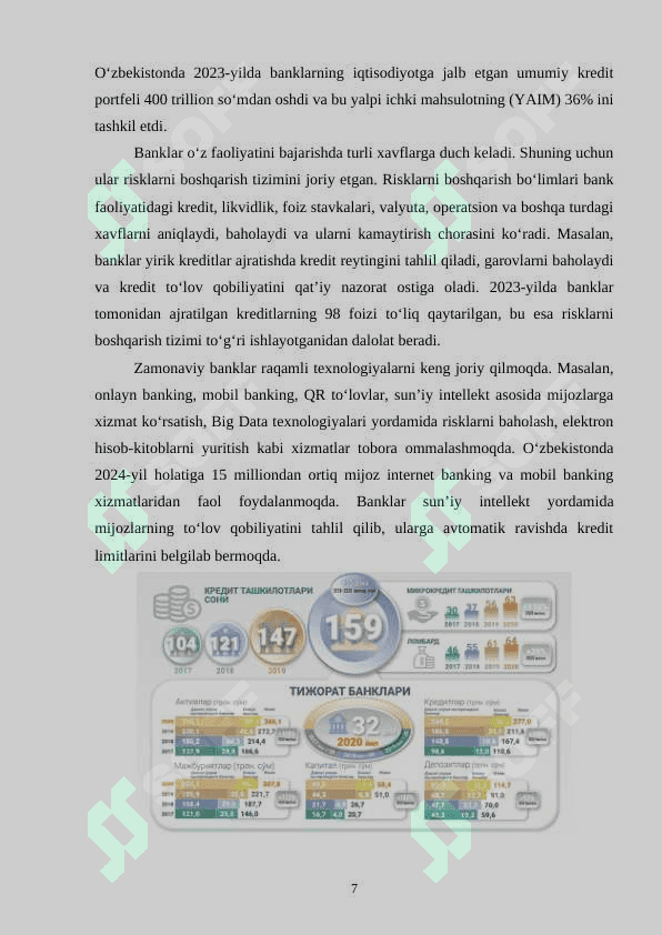 Tijorat bankini tashkil qilish va boshqarish tizimi 7