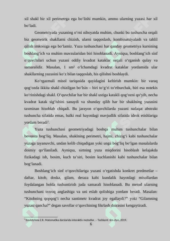Boshlang’ich sinf oquvchilariga yuza tushunchasini o’rgatish 6