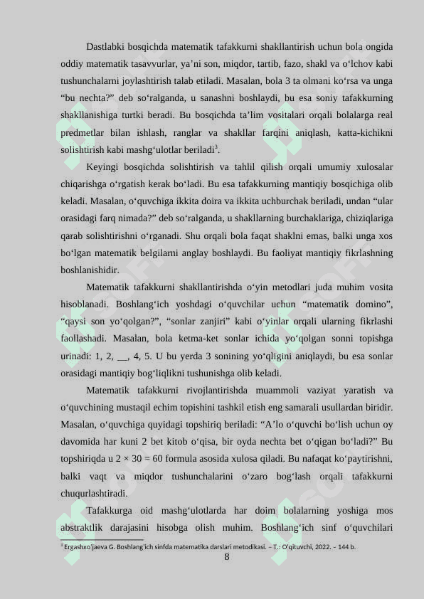 Boshlang’ich sinflarda miqdorlarni taqqoslashga o’rgatish 8