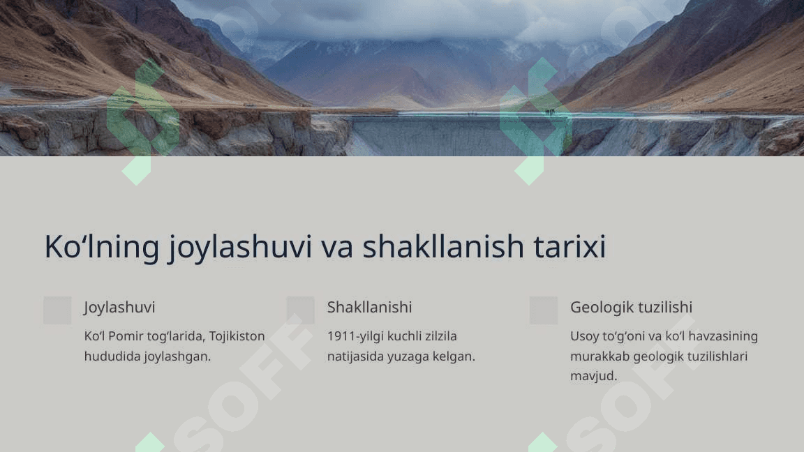 Sarez koʻli: Tabiiy geografik tavsif 3