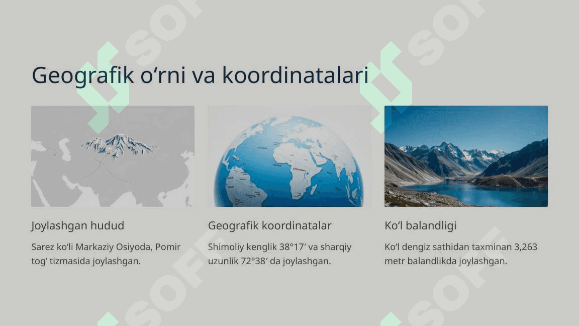 Sarez koʻli: Tabiiy geografik tavsif 7