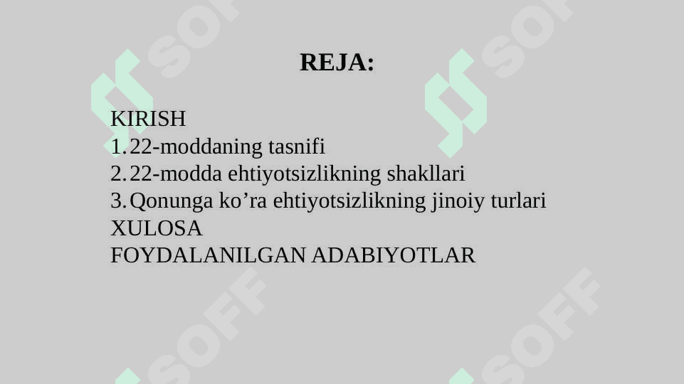 Jinoyat kodeksi 22-modda: Ehtiyotsizlik natijasida sodir etilgan jinoyatlar 2