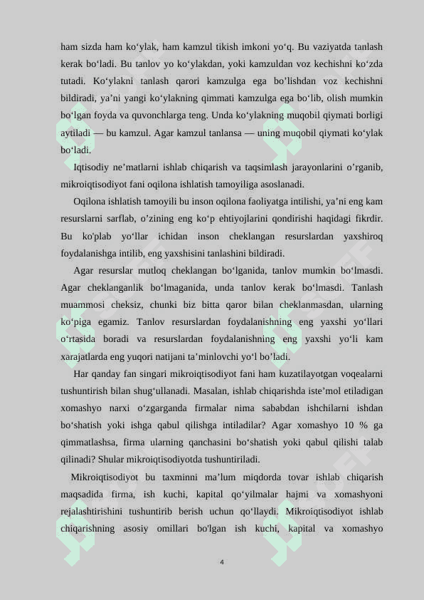RESURSLARNI OPTIMAL TAQSIMLASH VA ULARDAN SAMARALI FOYDALANISH YO’LLARI 4