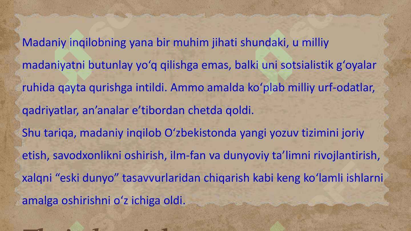 O'zbekistonda madaniy inqilob va uning oqibatlari 4