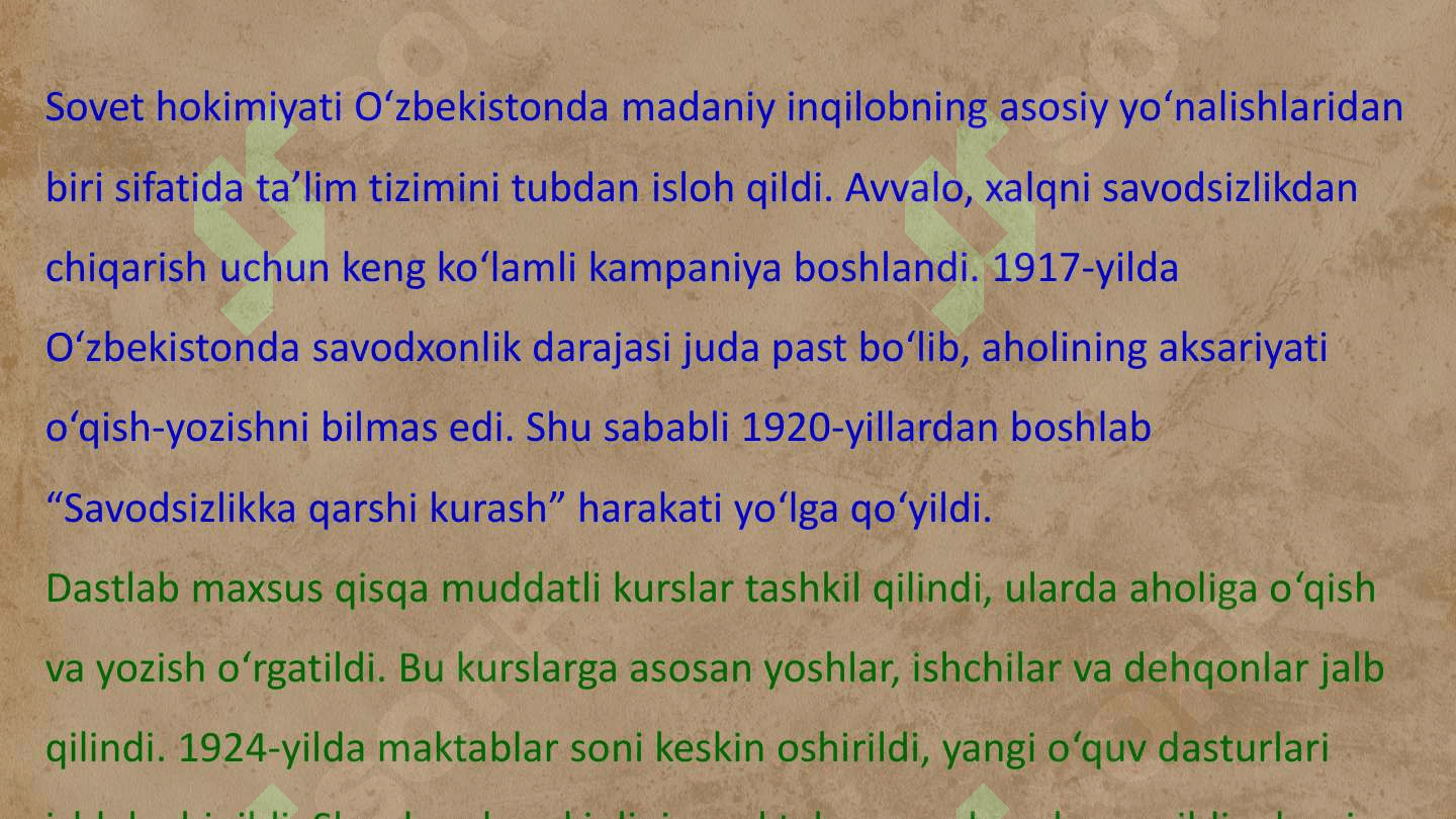 O'zbekistonda madaniy inqilob va uning oqibatlari 7