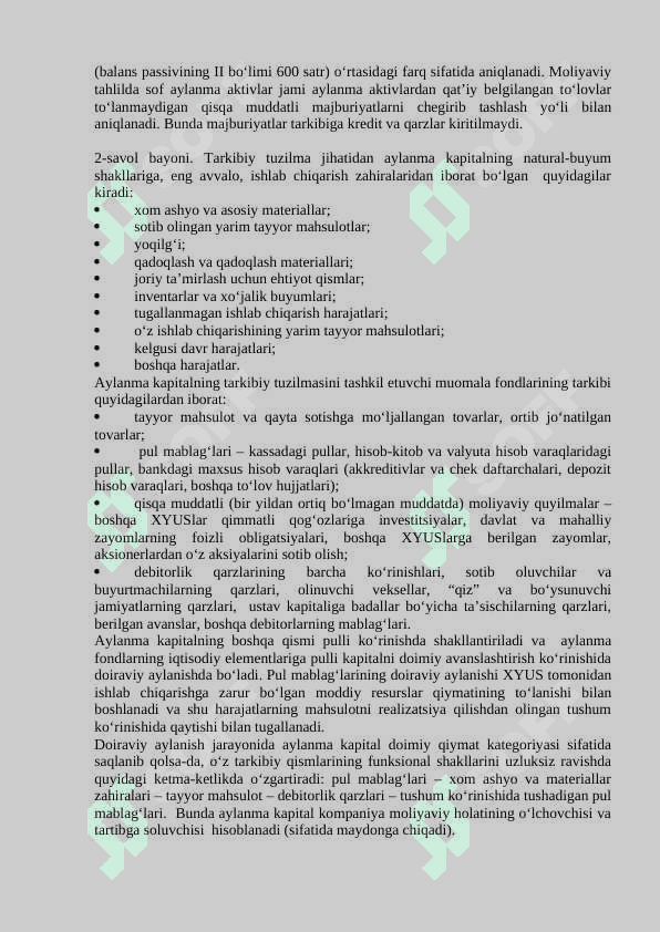 Asosiy va aylanma kapital doiraviy aylanishning moliyaviy jihatlari 3
