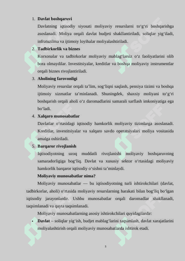 Moliya va moliya tashkilotlari 5