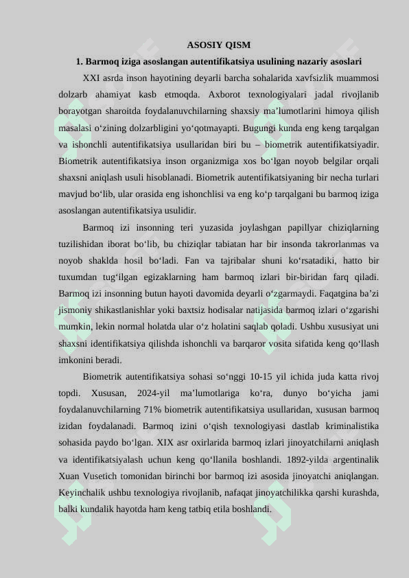 Barmoq iziga asoslangan autentifikatsiya usuli va uning xususiyatlari 3