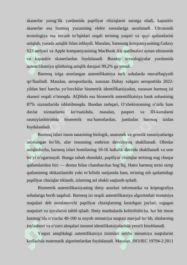 Barmoq iziga asoslangan autentifikatsiya usuli va uning xususiyatlari 5