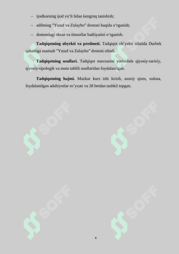 DURBEKNING “YUSUF VA ZULAYHO” DOSTONIDA ZULAYHO OBRAZI 6