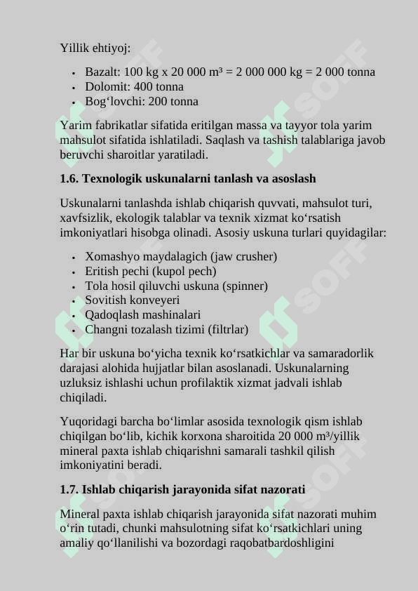 Mineral paxta ishlab chiqarish bo'yicha kichik korxona 7