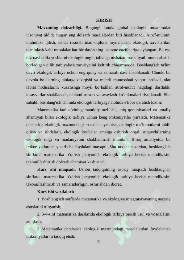 Boshlang‘ich sinflarda matematika o‘qitish jarayonida ekologik tarbiya berish metodikasi (3-4-sinflar misolida) 3
