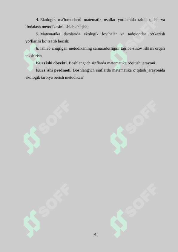 Boshlang‘ich sinflarda matematika o‘qitish jarayonida ekologik tarbiya berish metodikasi (3-4-sinflar misolida) 4