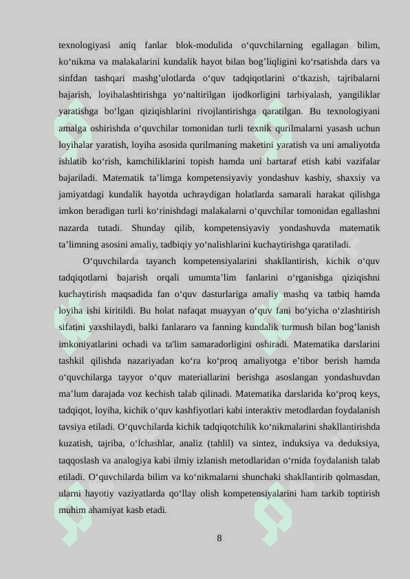 Boshlang‘ich sinflarda matematika o‘qitish jarayonida ekologik tarbiya berish metodikasi (3-4-sinflar misolida) 8