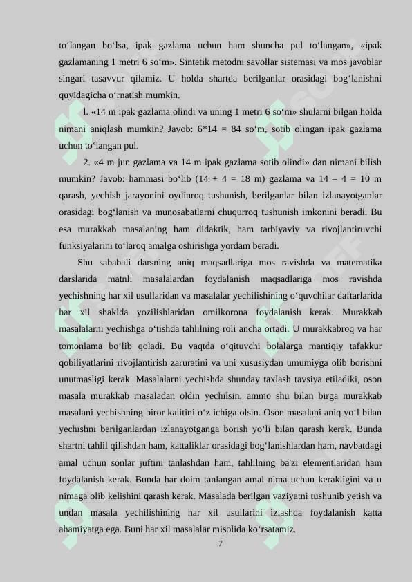 Boshlang‘ich sinflarda matematikadan og‘zaki va yozma hisoblashga doir didaktik o‘yinlar tizimini ishlab chiqish metodikasi 7