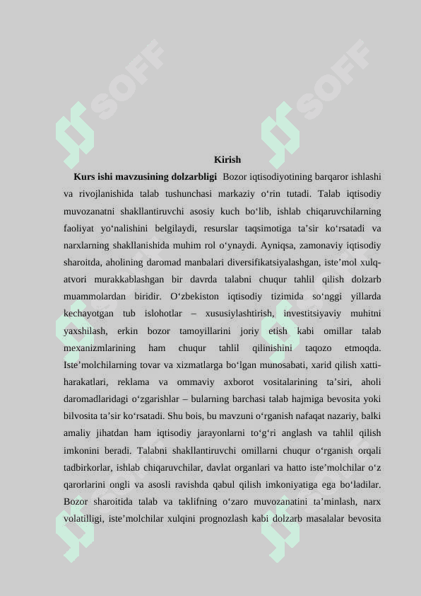 Talabning iqtisodiy mazmuni va uning hajmiga ta’sir etuvchi omillar 3