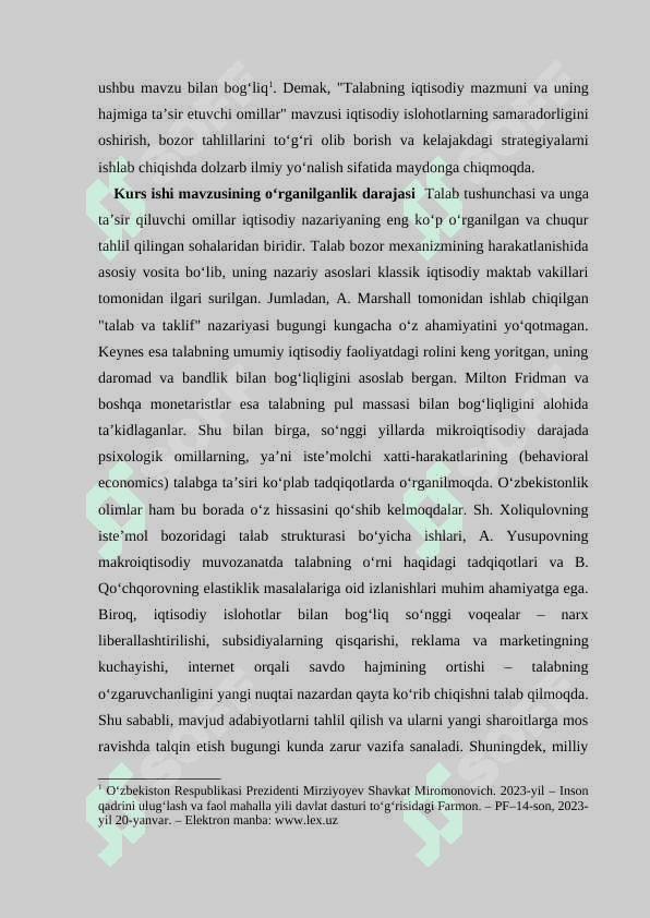 Talabning iqtisodiy mazmuni va uning hajmiga ta’sir etuvchi omillar 4