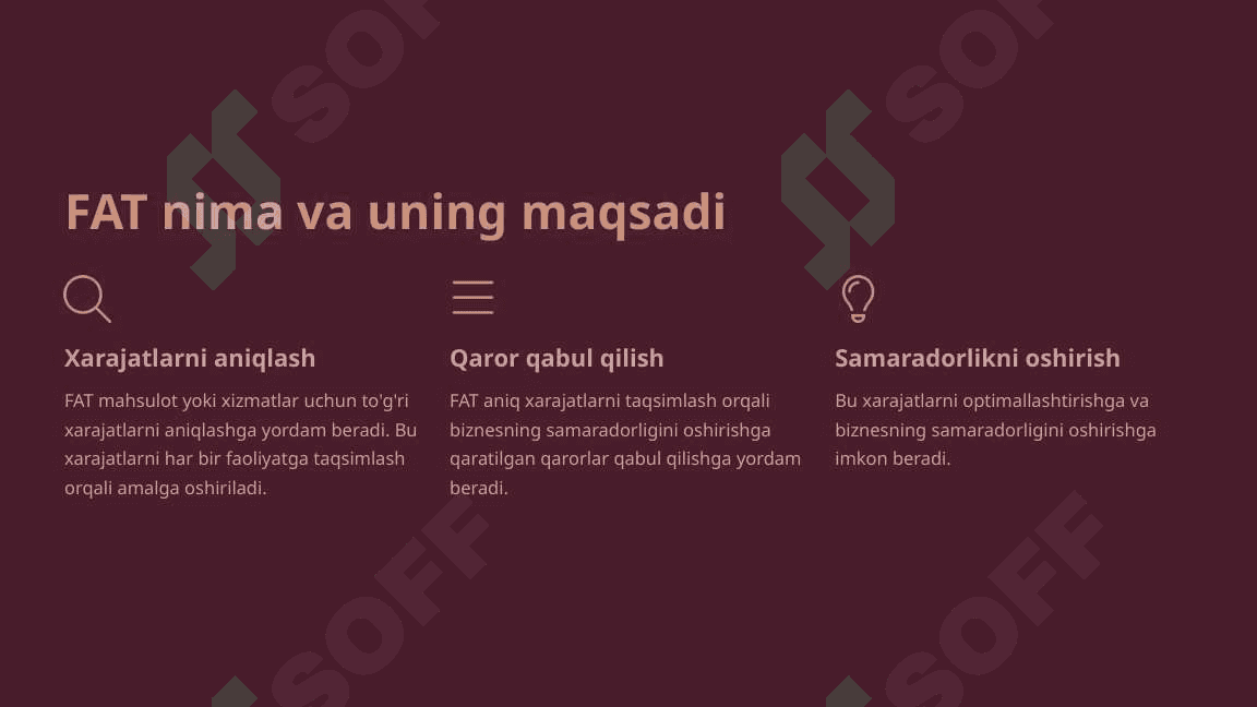 Faoliyat Asosidagi Tanlov (FAT) tahlilining tavsifi 2