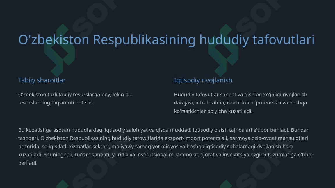 Hududlarning iqtisodiy salohiyati va barqaror iqtisodiy o‘sish 2
