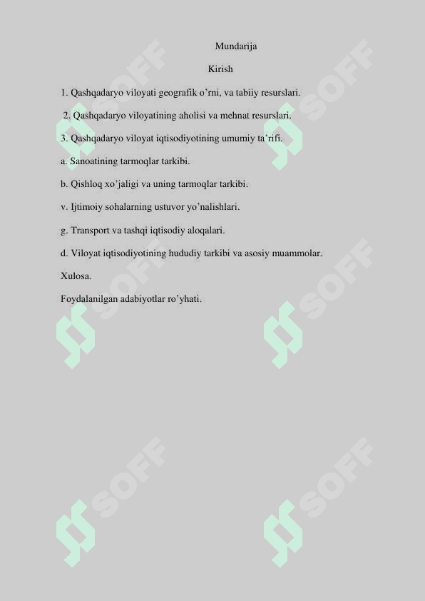 Mustaqillik yillarida Qashqadaryo viloyatining iqtisodiy-geografik tavsifi 2