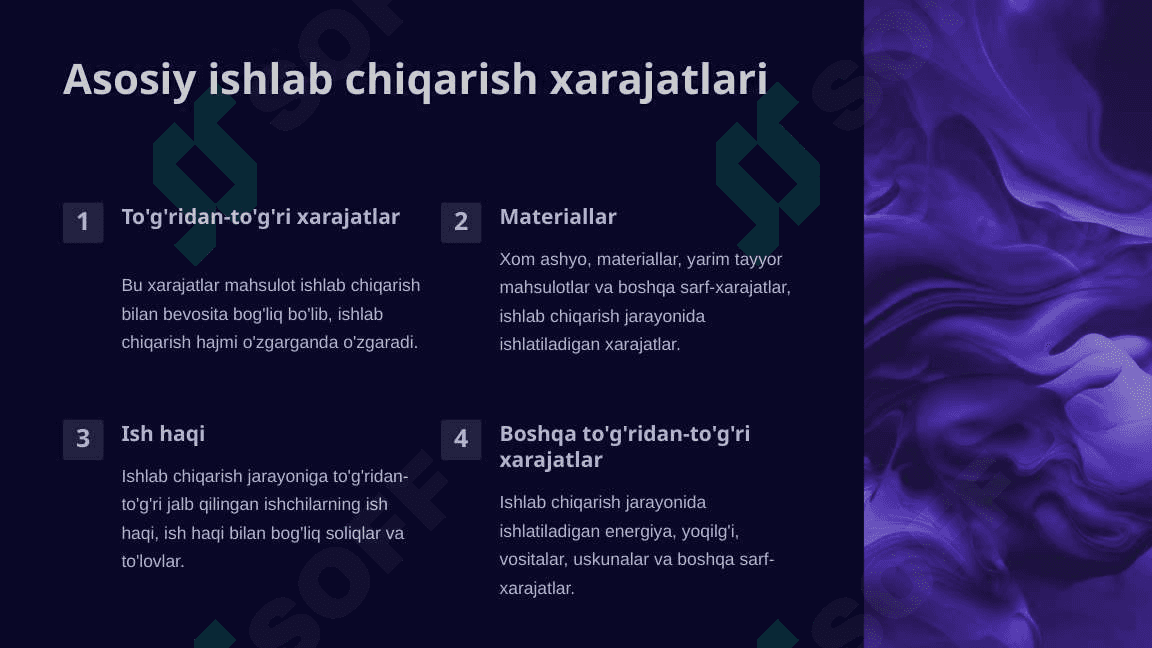 Ishlab chiqarish xarajatlarini asosiy, yordamchi ishlab chiqarishlar va xizmat ko‘rsatuvchi ishlab chiqarishlar bo‘yicha hisobga olishni tashkil qilish 2 3