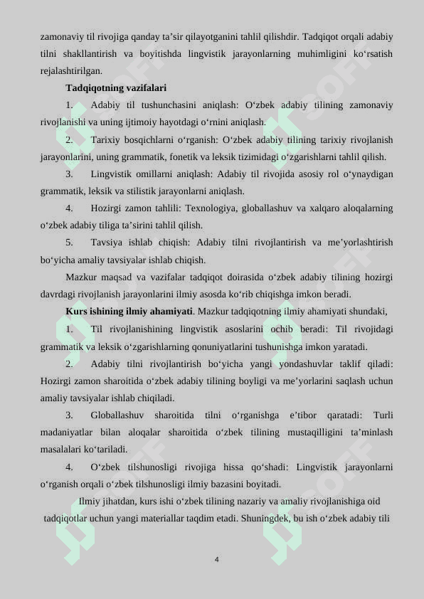 Hozirgi O‘zbek Adabiy Tili fanidan kurs ishi 4