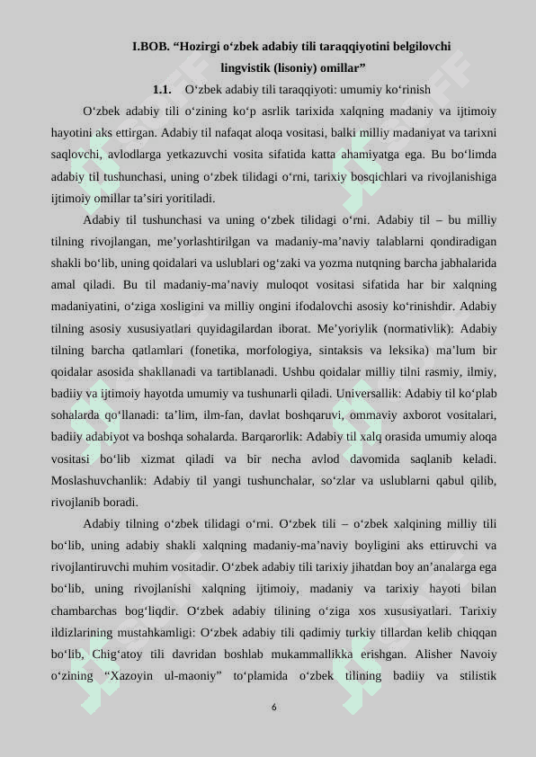 Hozirgi O‘zbek Adabiy Tili fanidan kurs ishi 6