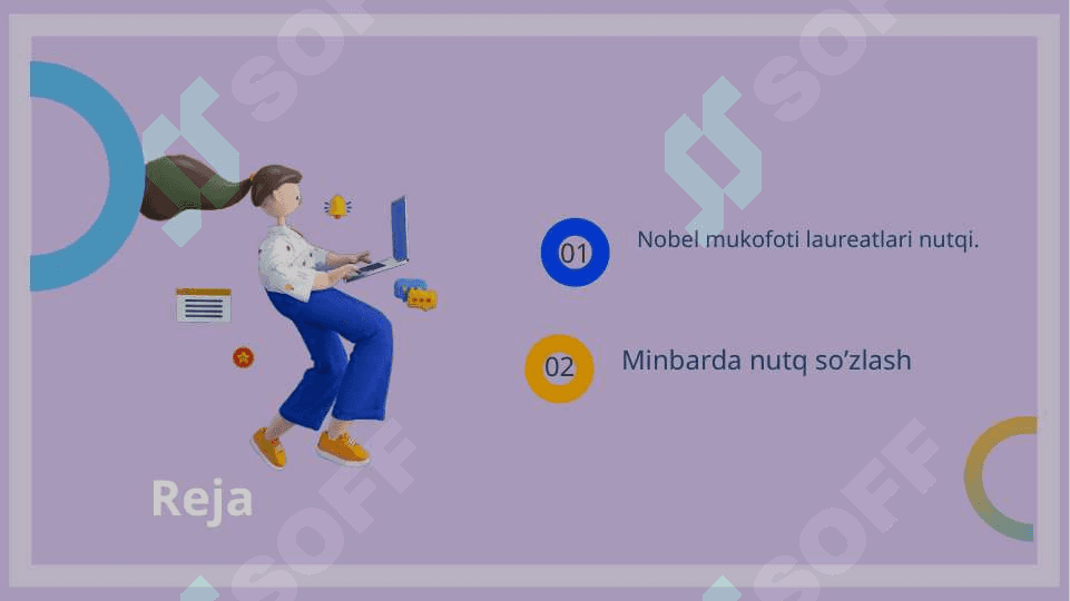 Minbarda nutq so’zlash. Nobel mukofoti laureatlari nutqi 2