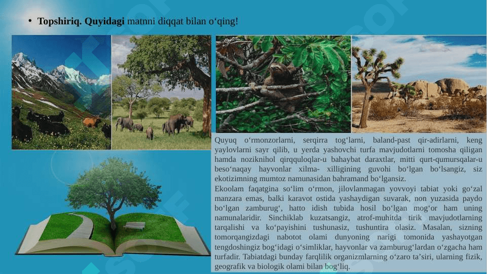 Matnni qisqartirish. Olam va ekologiya 4