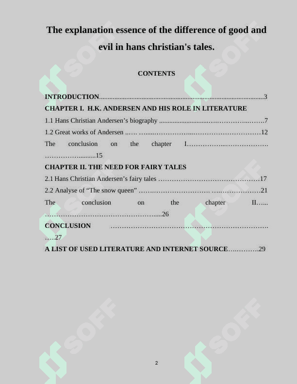 The explanation essence of the difference of good and evil in hans christian's tales..docx 2