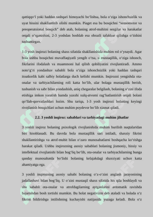 Maktabgacha yoshdagi inqirozlar 8