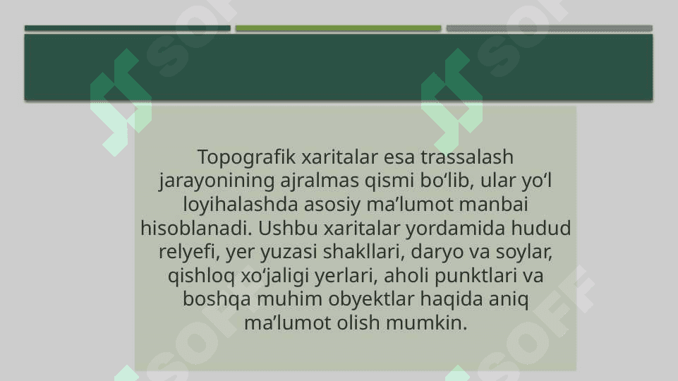 Avtomobil yo‘llarini topografik xaritada trassalash. Kameral trassalashning mohiyati 3