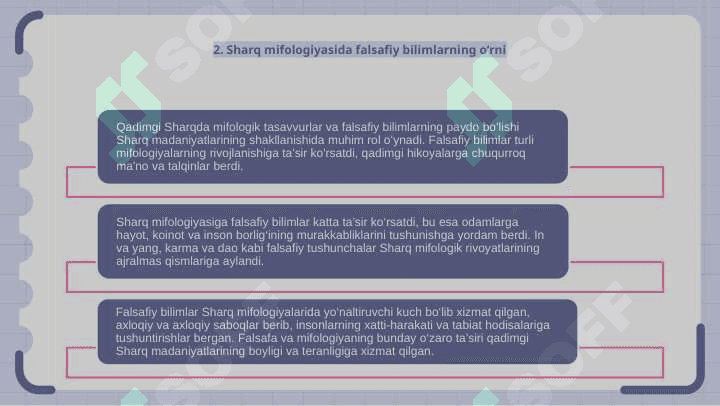 Qadimgi Sharqda asotiriy tasavvurlar va falsafiy bilimlarning paydo bo’lishi 4