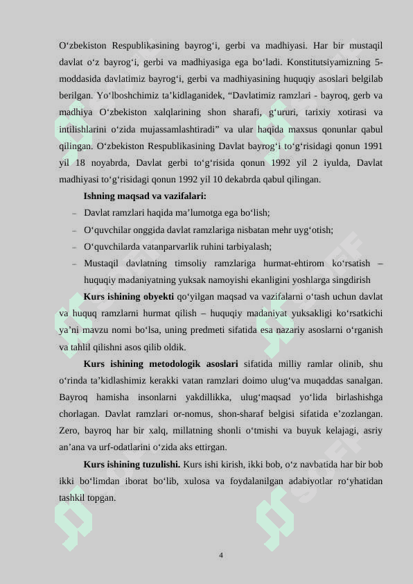 Davlat va huquq ramzlarni hurmat qilish - huquqiy madaniyat yuksakligi ko‘rsatkichi 4