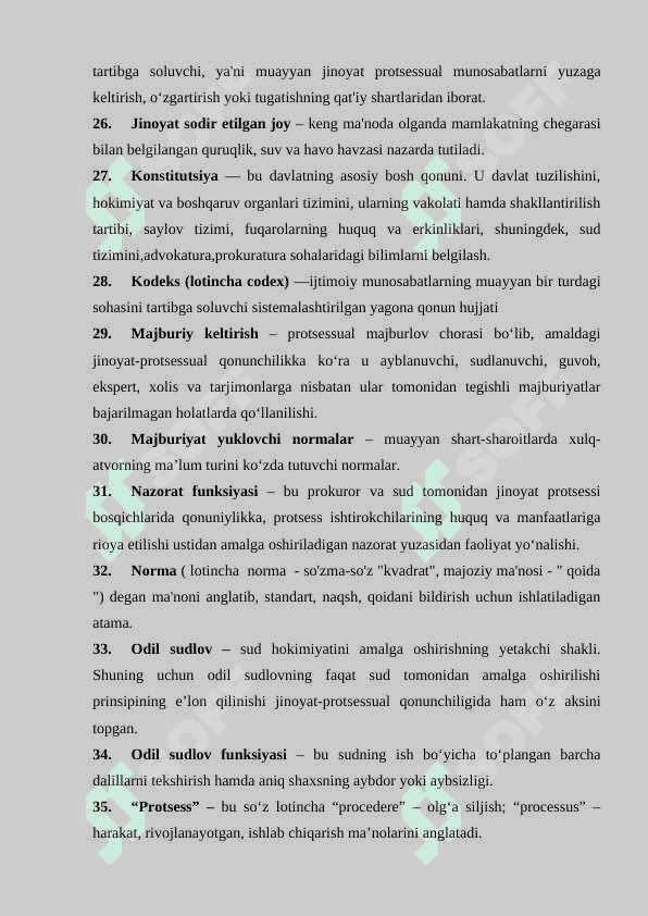 Jinoyat Protsessual Kodeks. Glossary 4