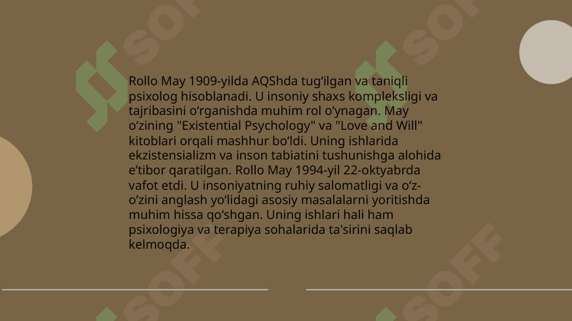 Rollo May va uning ekzistensial psixologiyasi 3