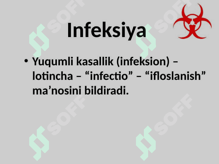 Yuqumli Kasalliklar Faniga kirish 2