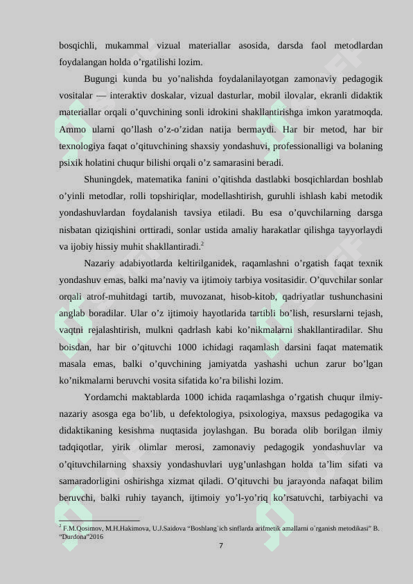 Yordamchi maktablarda 1000 ichida raqamlashga o’rgatish 7