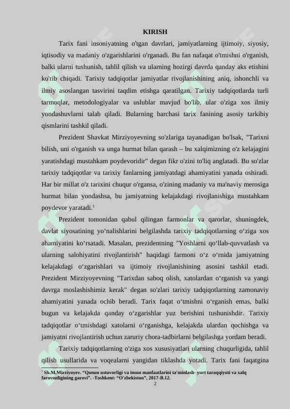 TARIX FANINING ASOSIY TARMOQLARI VA TUZILMALARIDA TARIXIY TADQIQOTLARNING XUSUSIYATLARI 2