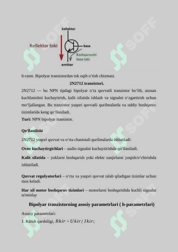 Bipolyar tranzistor xarakteristikalarini o‘lchash va asosiy parametrlarini hisoblash 8