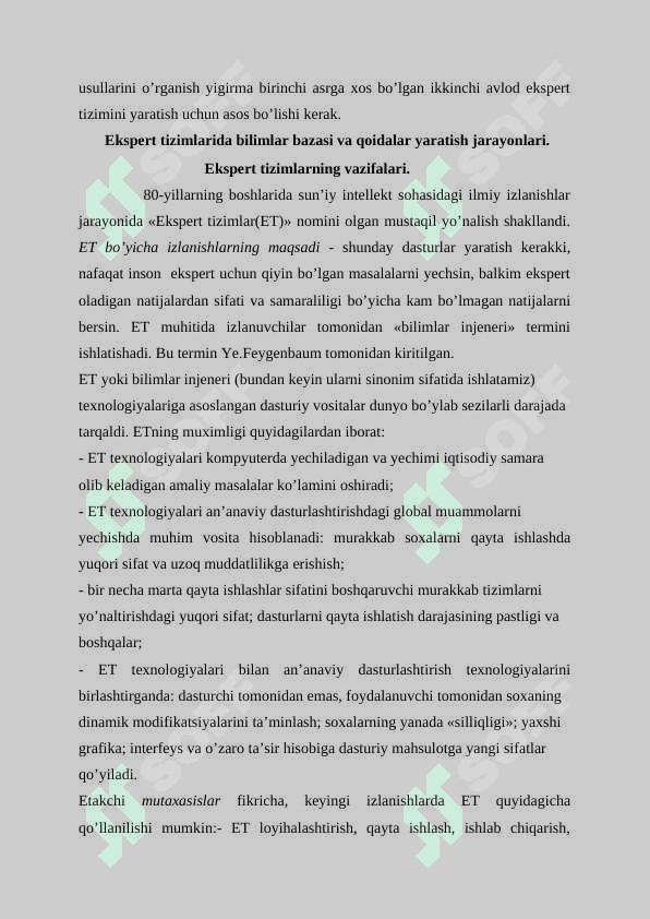 Ekspert tizimlarida bilimlar bazasi va qoidalar yaratish jarayonlari 3