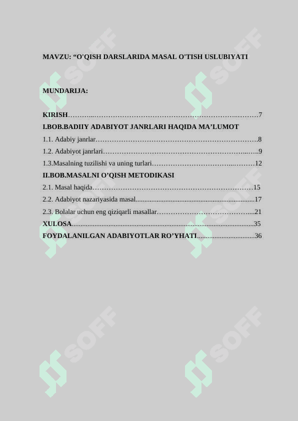 O'QISH DARSLARIDA MASAL O'TISH USLUBIYATI .doc 2