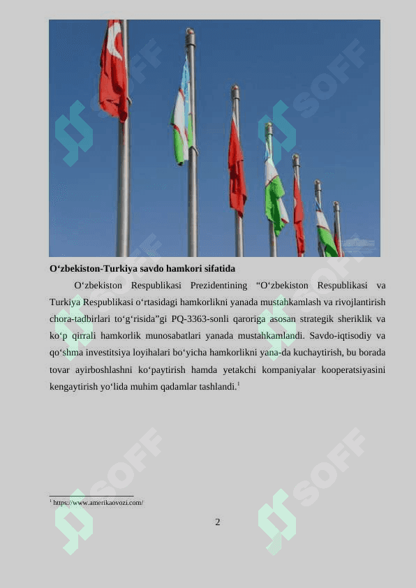 O‘zbekiston va Turkiya munosabatlari 2