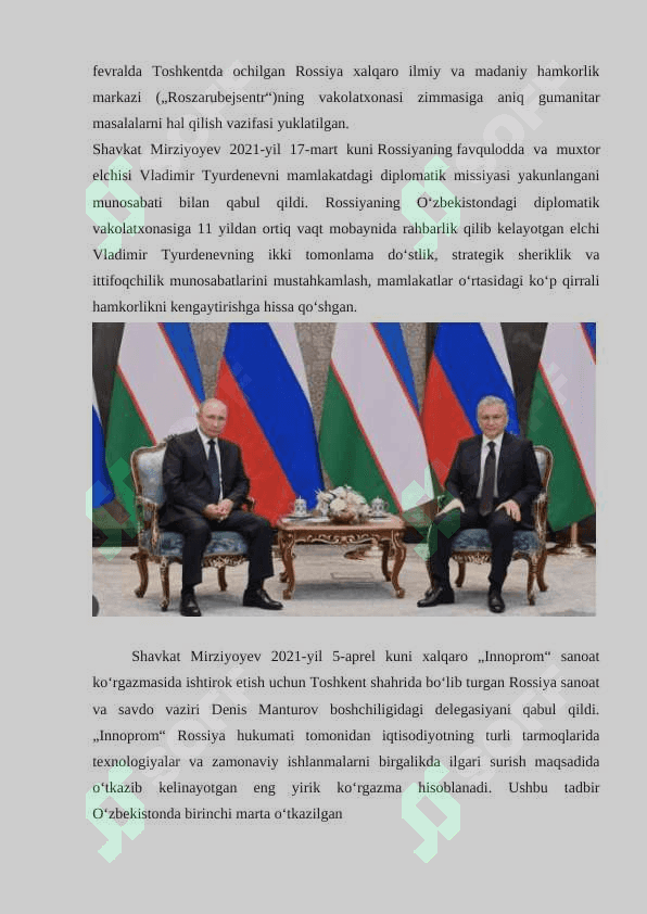 O'zbekiston va Rossiya o'rtasidagi iqtisodiy munosabatlar 3