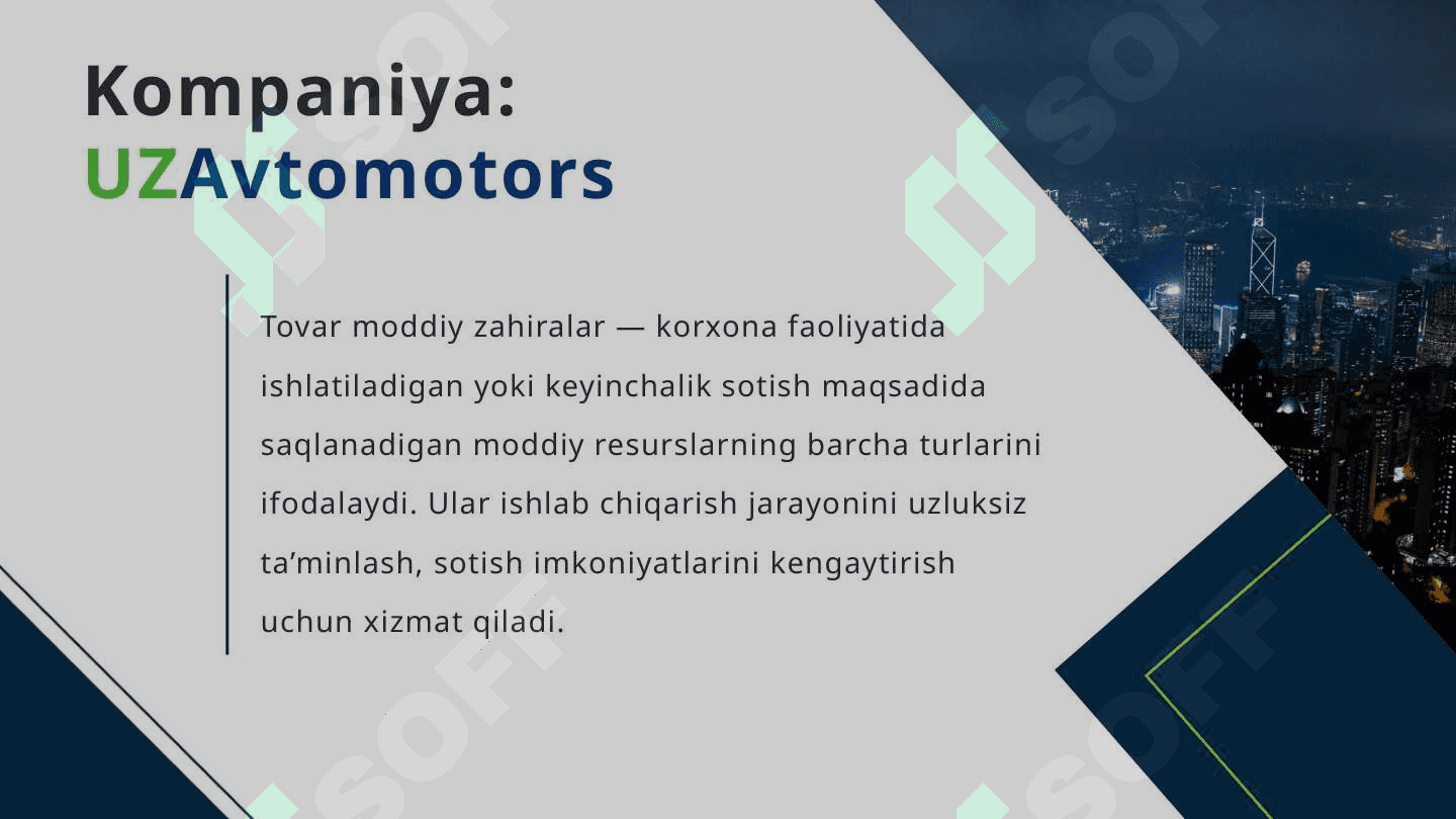 Tovar-moddiy zahiralar tahlili 2