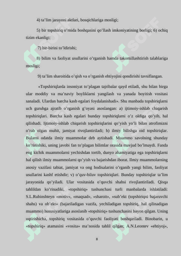 Uchinchi sinfda matematikadan tafakkurni mantiqiy fikrlashga rivojlantiruvchi ijodiy topshiriqlar ustida ishlash metodikasi 8