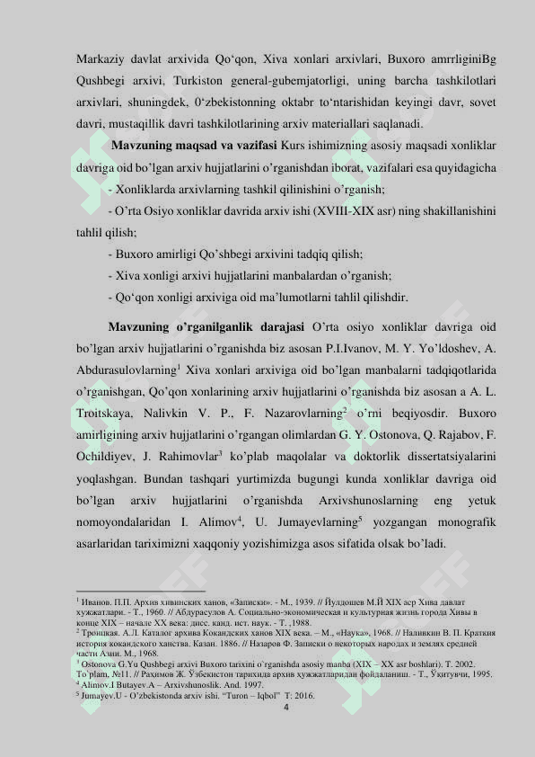 O‘rta Osiyo xonliklari davrida arxiv ishi tarixi 4
