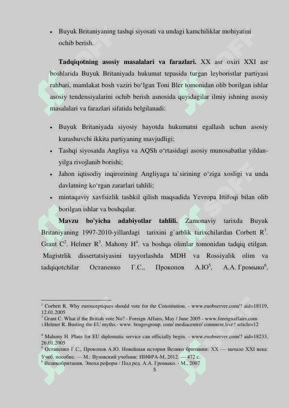 Angliya XX asr oxiri XXI asr boshlarida. Leyboristlar hokimiyat tepasida (1997-2010) 5