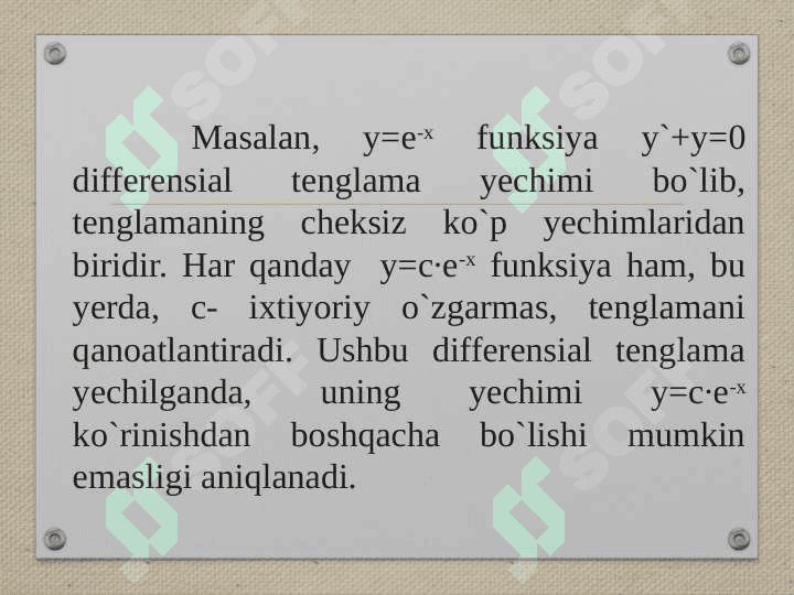 Differensial tenglamalar haqida asosiy tushunchalar 3