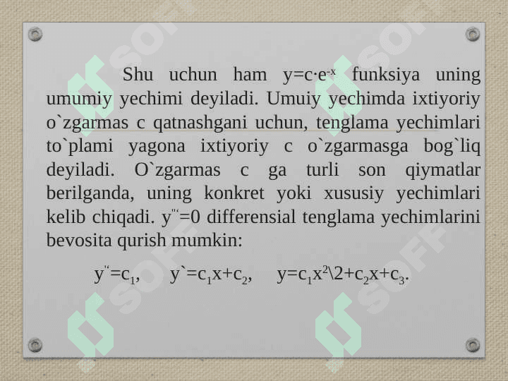 Differensial tenglamalar haqida asosiy tushunchalar 4